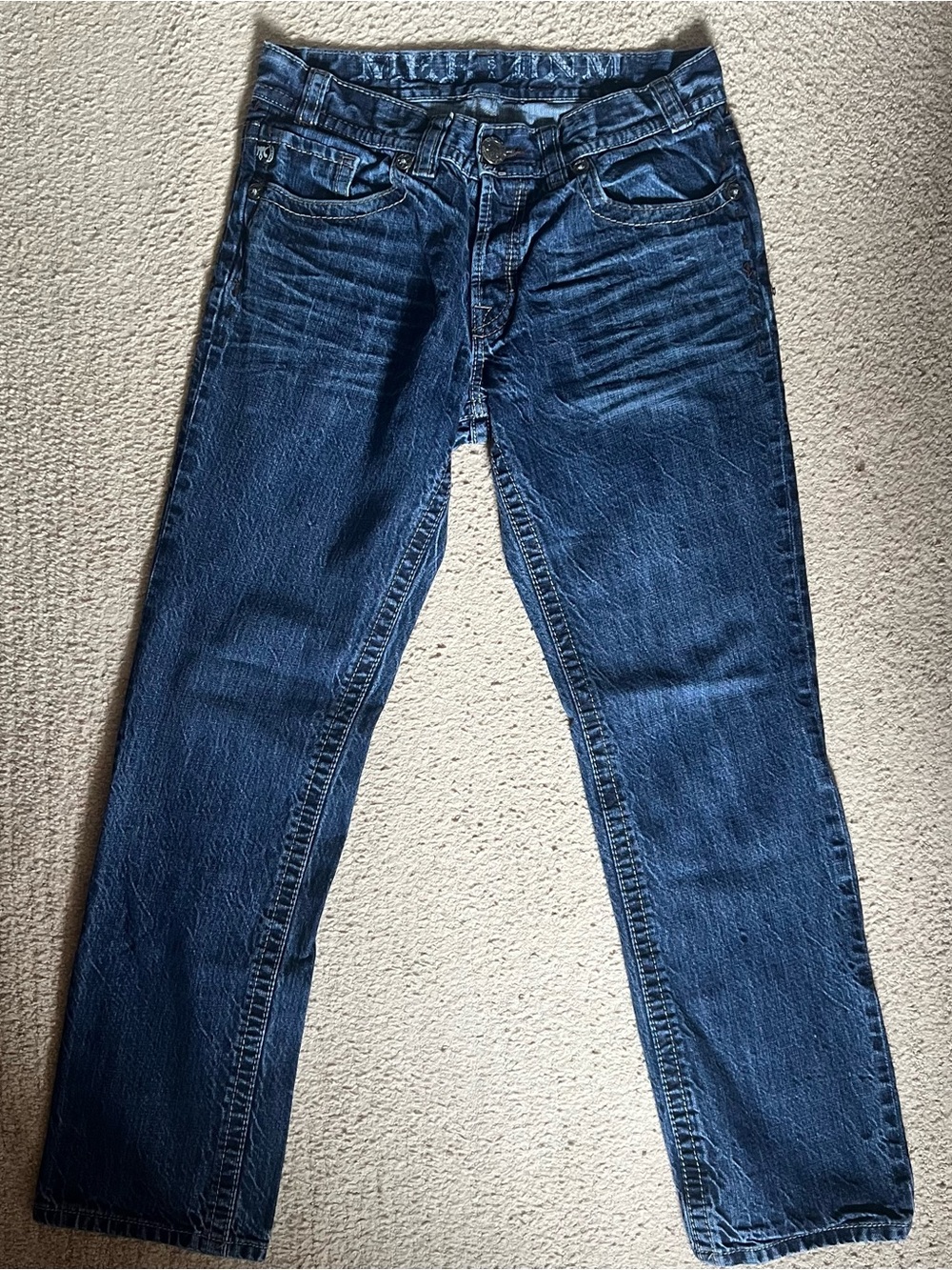 MEK DENIM Slim Fit Men's Jeans in Dark Blue Denim